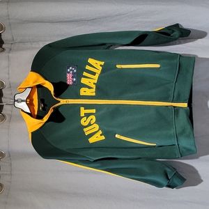 Australia Rugby Jacket Full Zip Yellow Green Hoxley Australia Size Small - Flag